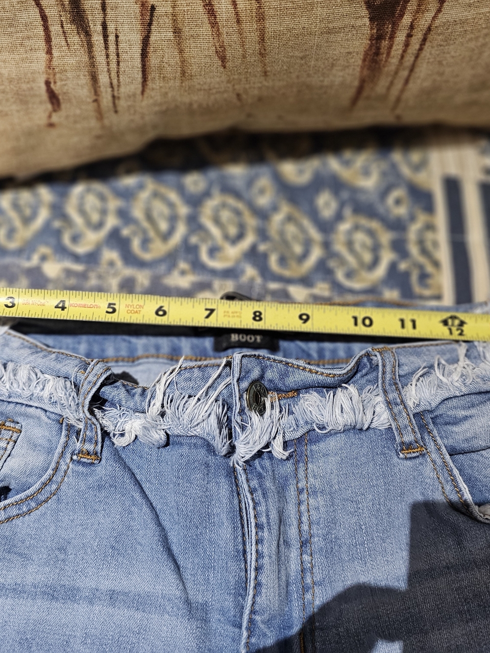 Lucky & Blessed Light Blue Distressed Flare Boot-cur Jeans - Picture 6 of 7